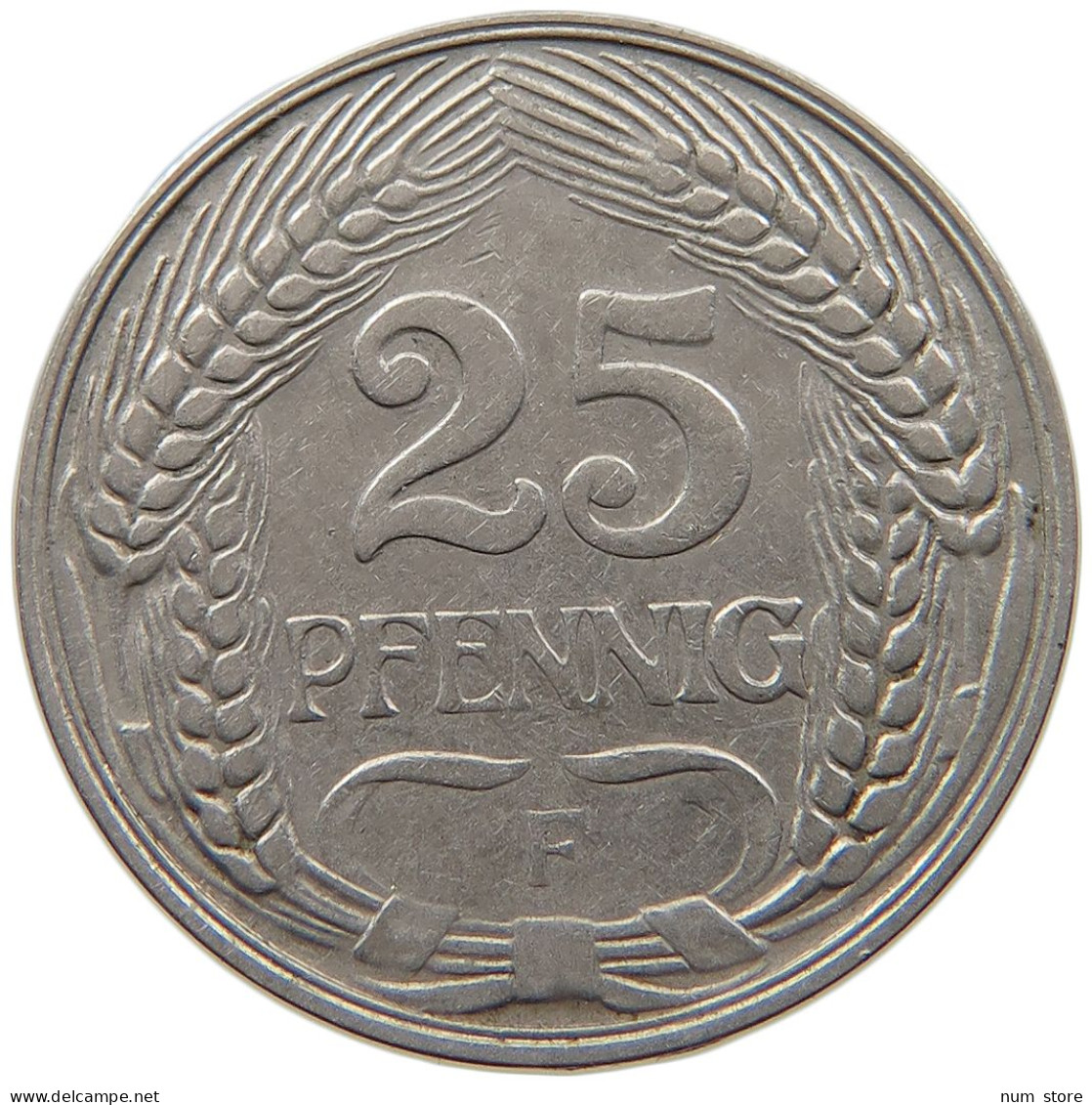 KAISERREICH 25 PFENNIG 1909 F  #MA 099437 - 25 Pfennig