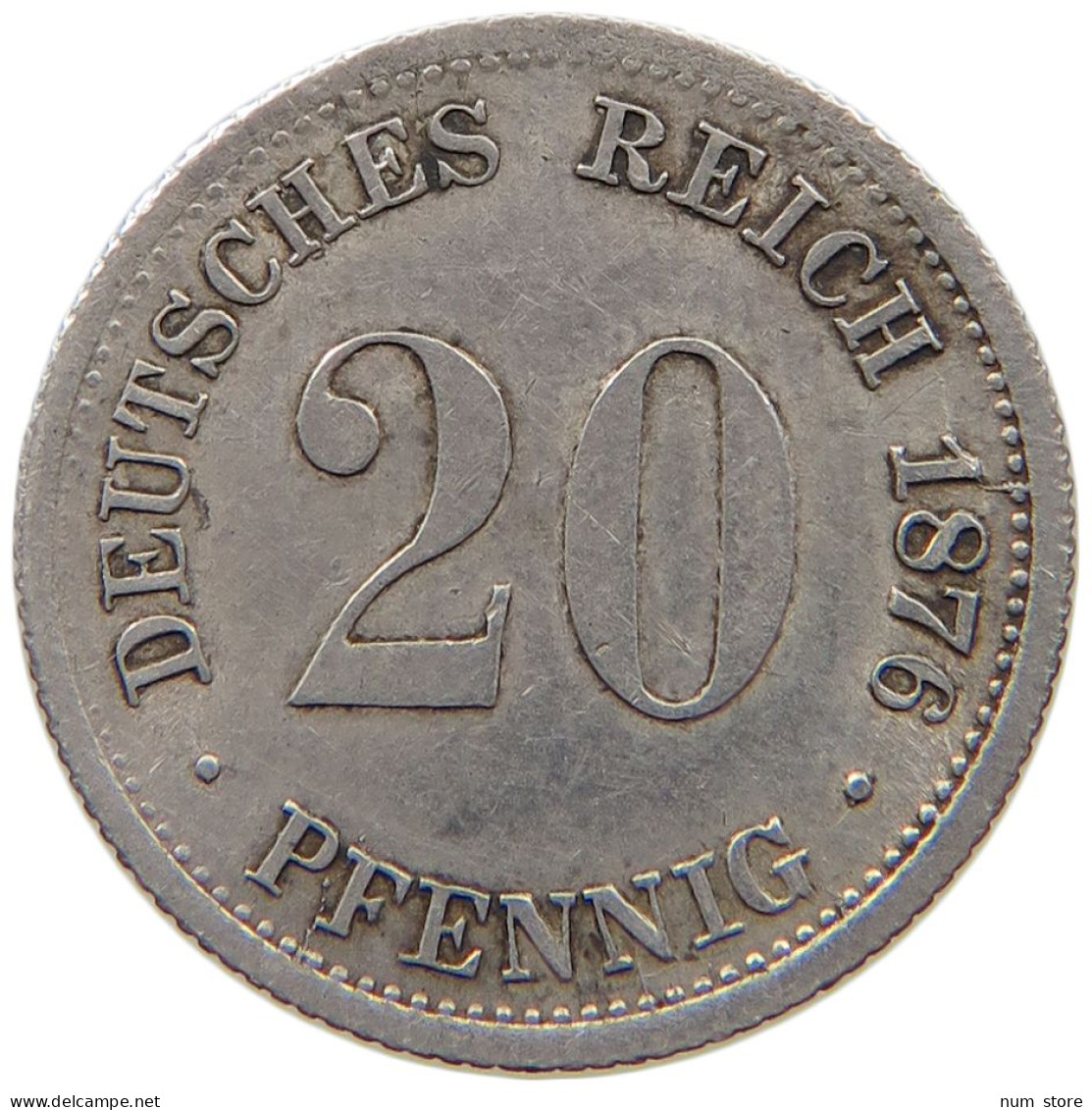 KAISERREICH 20 PFENNIG 1876 F WILHELM I. 1861-1888 #MA 006890 - 20 Pfennig