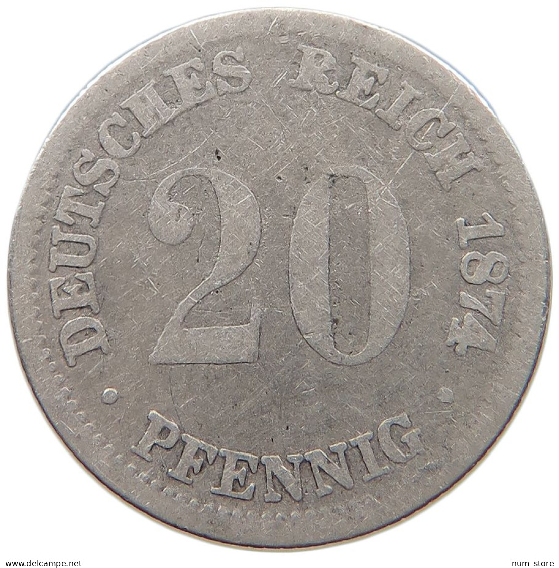 KAISERREICH 20 PFENNIG 1874 D  #MA 105170 - 20 Pfennig