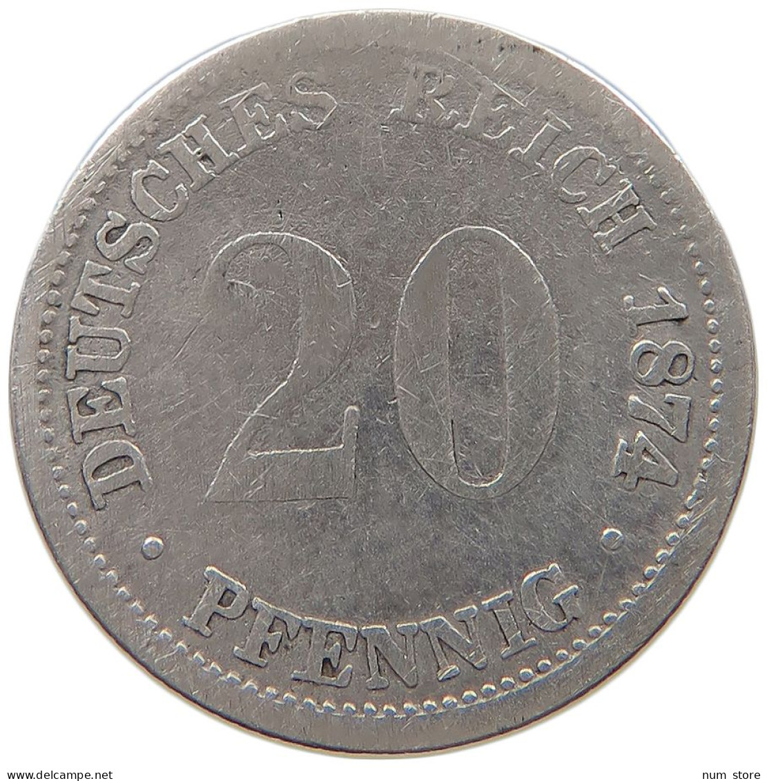 KAISERREICH 20 PFENNIG 1874 D  #MA 103630 - 20 Pfennig