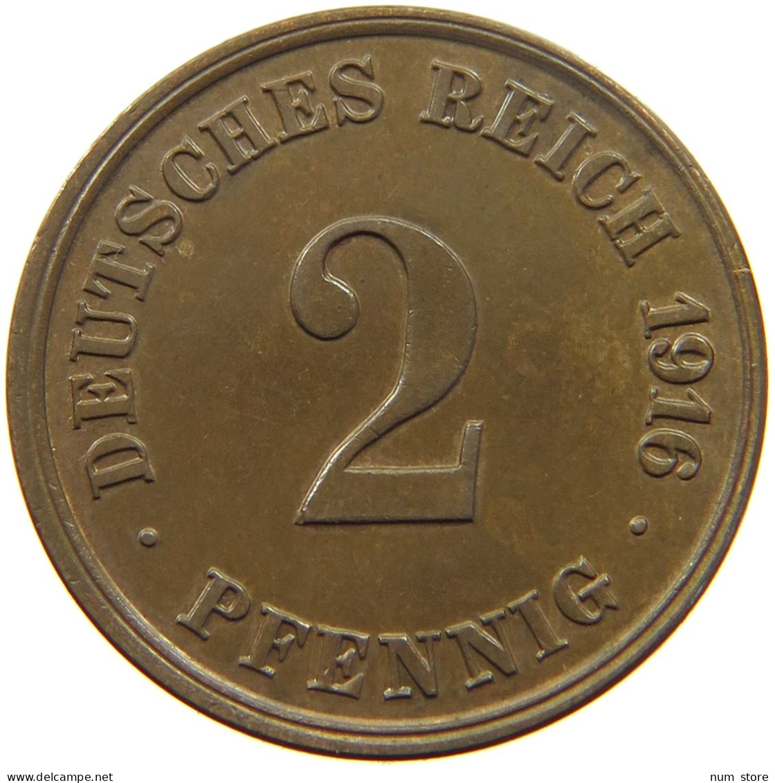 KAISERREICH 2 PFENNIG 1916 J  #MA 011997 - 2 Pfennig