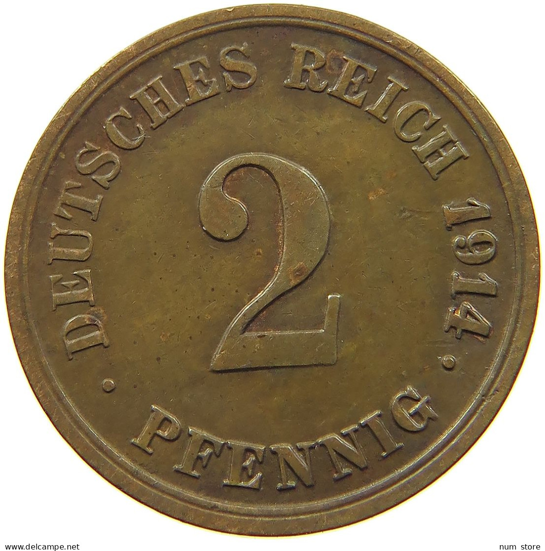 KAISERREICH 2 PFENNIG 1914 G  #MA 100058 - 2 Pfennig