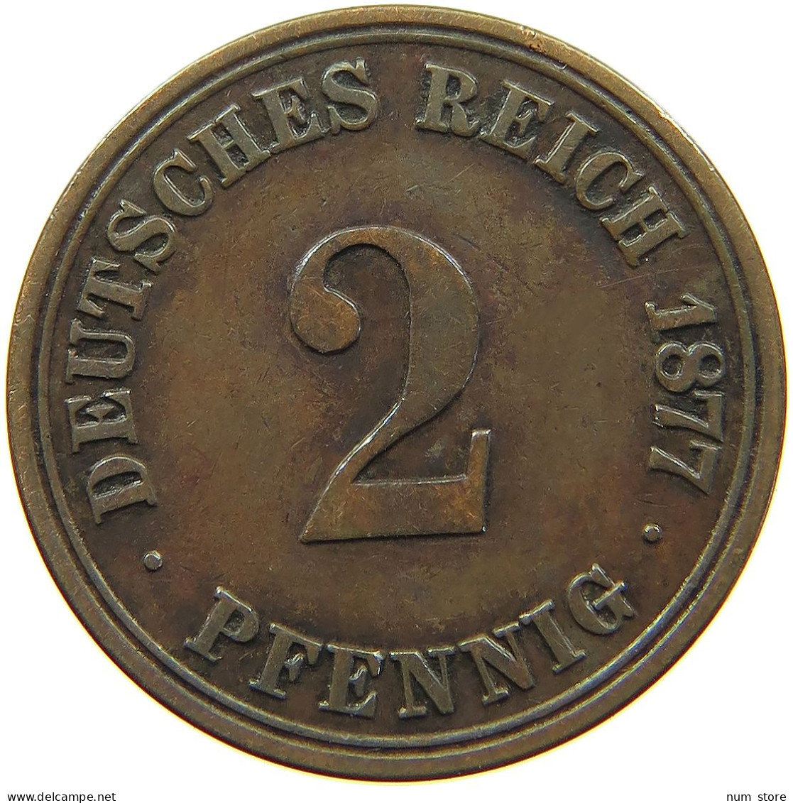 KAISERREICH 2 PFENNIG 1877 A  #MA 100842 - 2 Pfennig