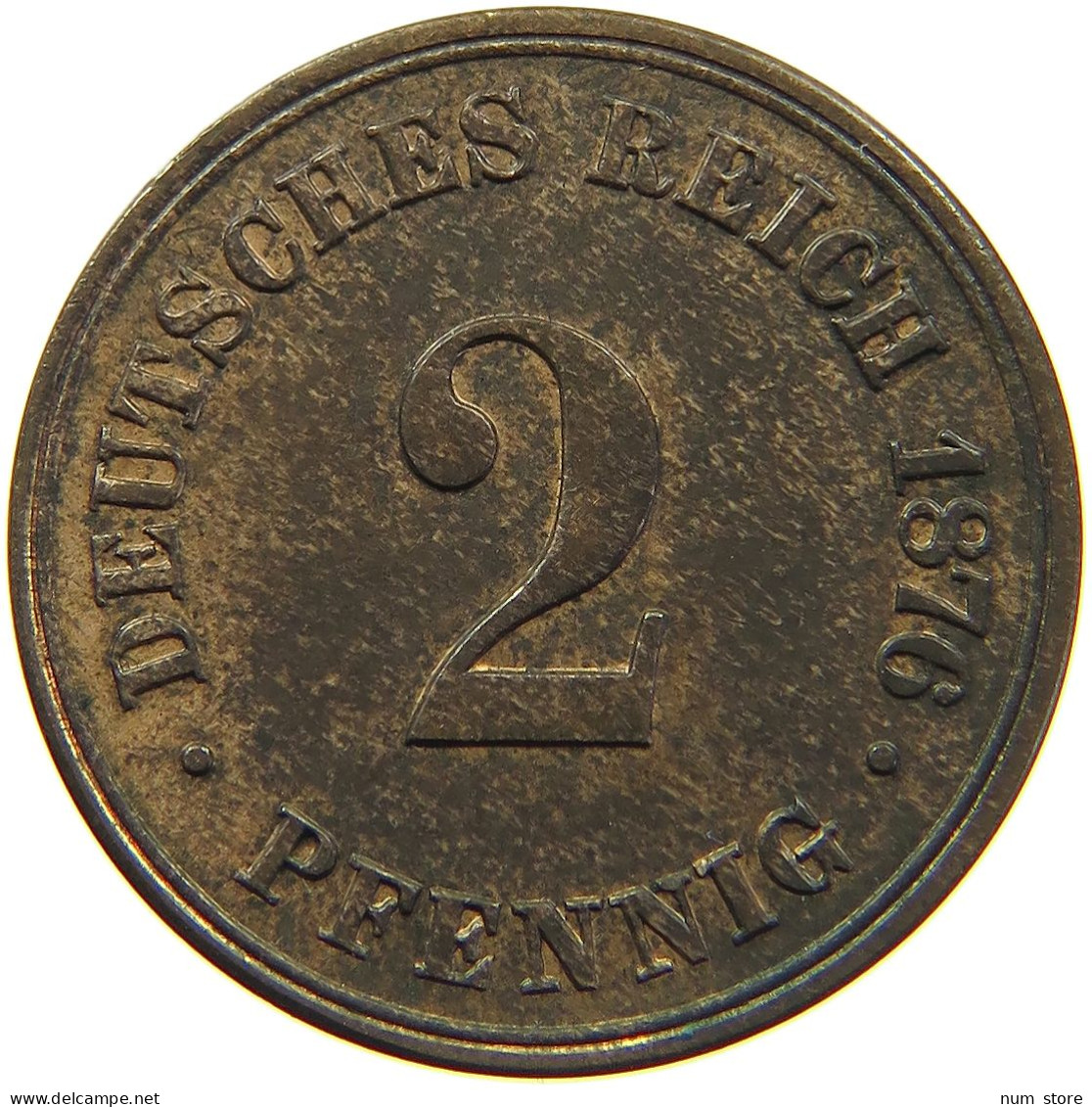 KAISERREICH 2 PFENNIG 1876 B DOPPELSCHLAG B #MA 103936 - 2 Pfennig