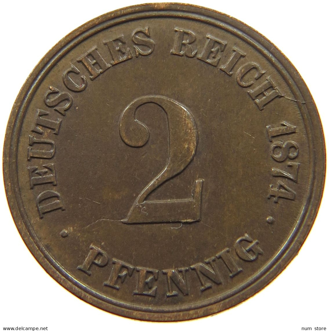 KAISERREICH 2 PFENNIG 1874 C  #MA 012000 - 2 Pfennig