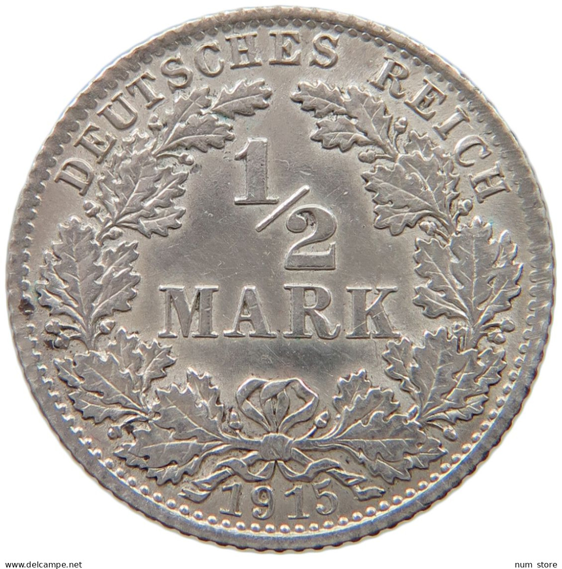KAISERREICH 1/2 MARK 1915 D WILHELM II. (1888-1918) #MA 006090 - 1/2 Mark