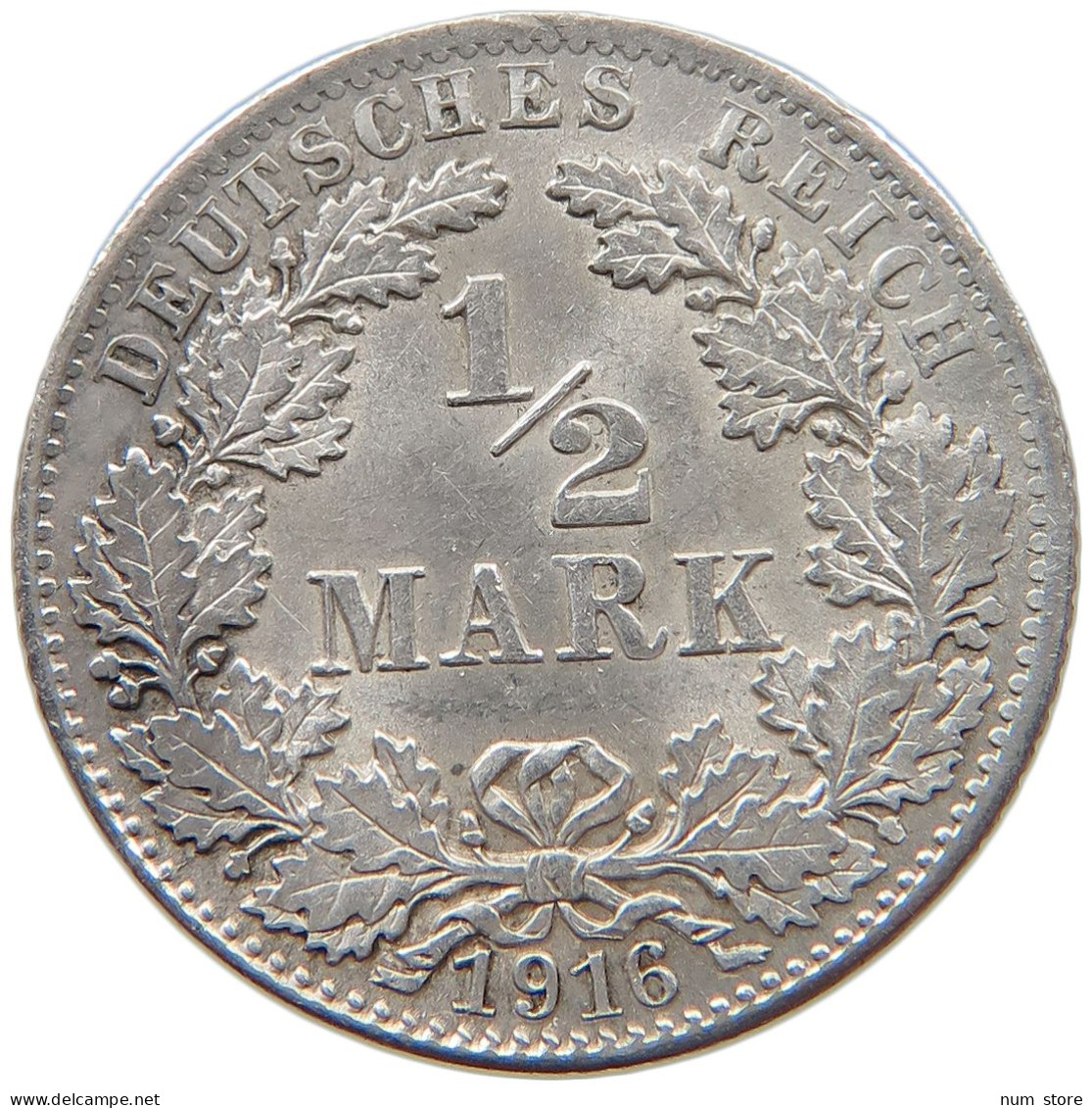 KAISERREICH 1/2 MARK 1916 D  #MA 105120 - 1/2 Mark