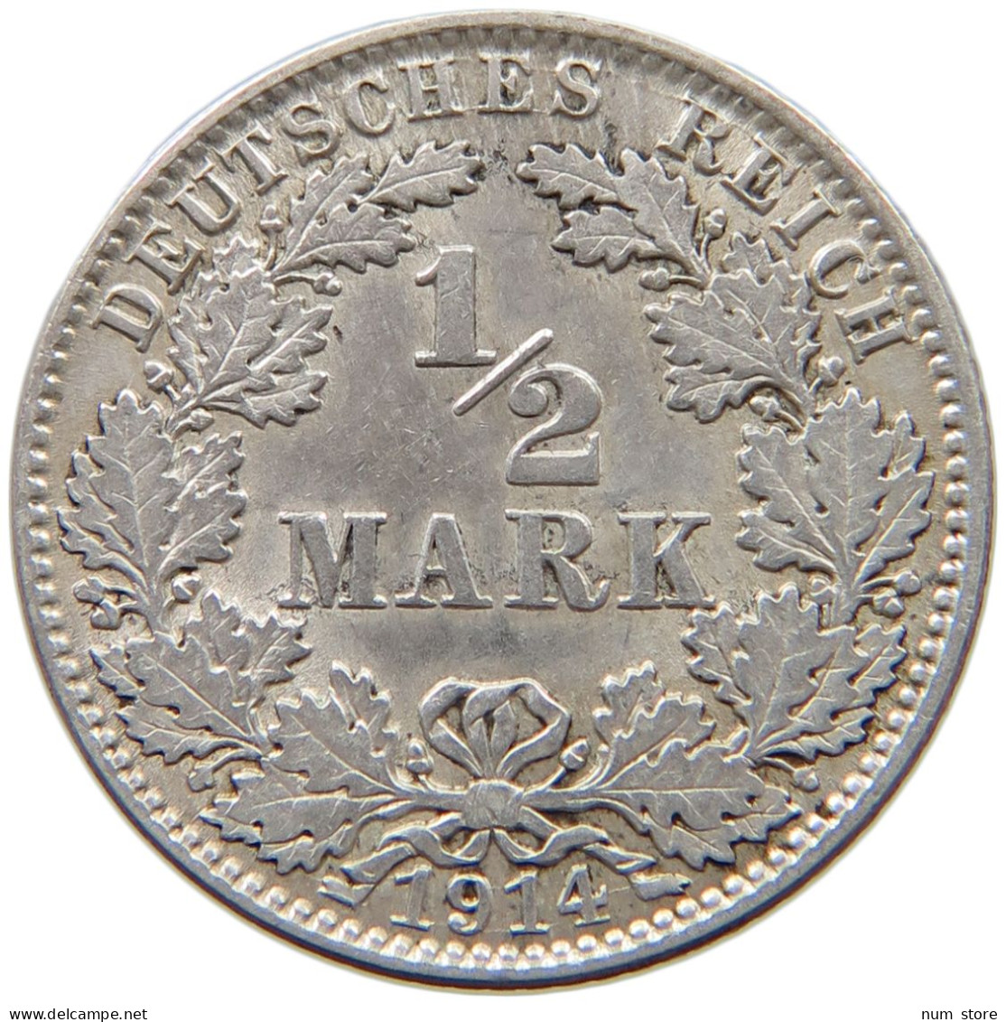 KAISERREICH 1/2 MARK 1914 J WILHELM II. (1888-1918) #MA 006080 - 1/2 Mark