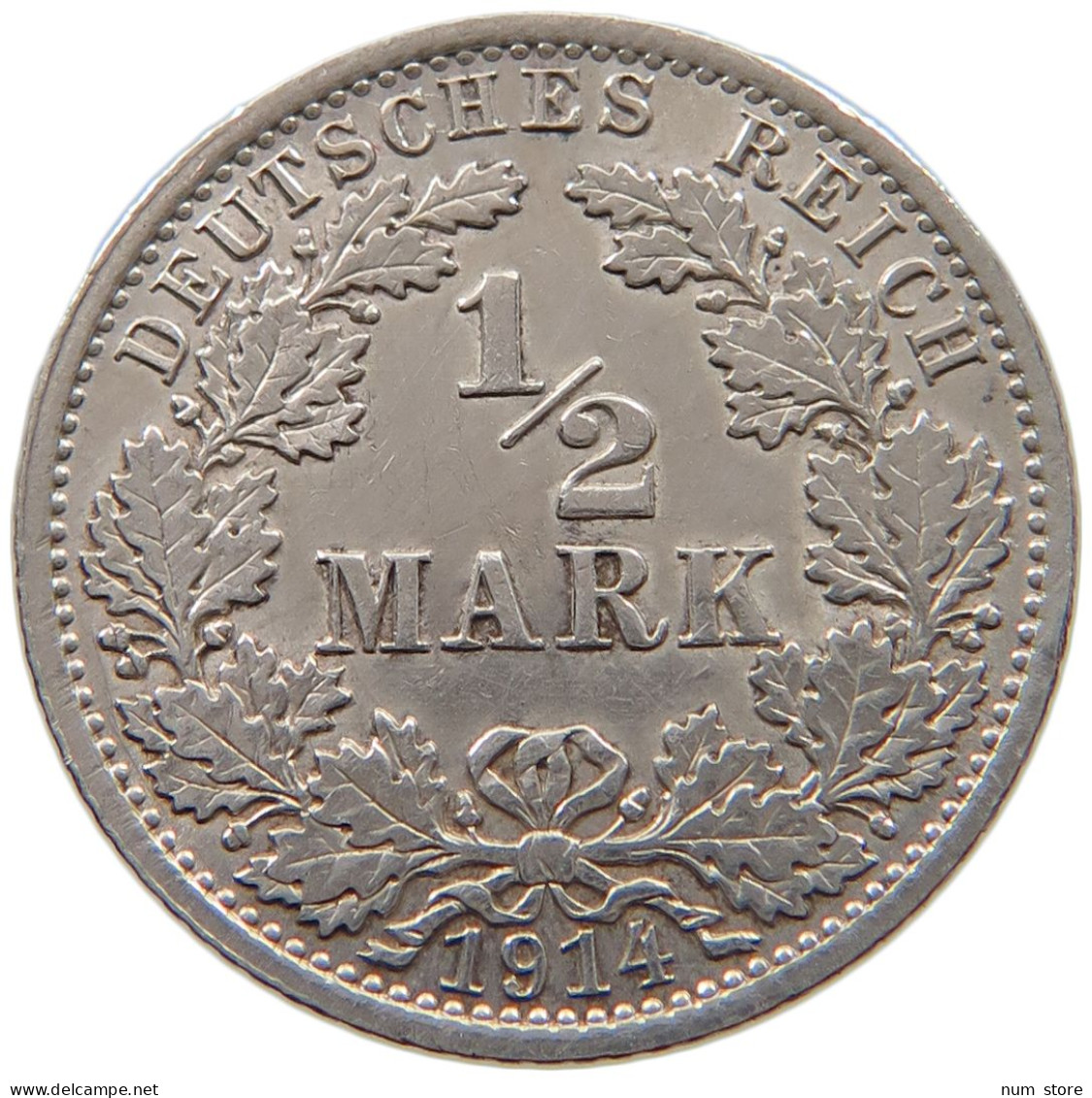 KAISERREICH 1/2 MARK 1914 A WILHELM II., 1888-1918. #MA 005920 - 1/2 Mark