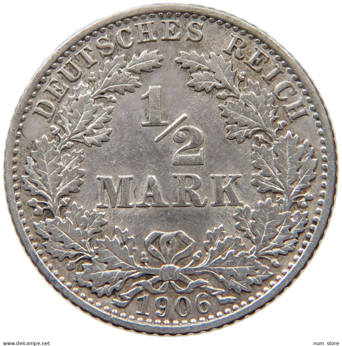 KAISERREICH 1/2 MARK 1906 E WILHELM II. (1888-1918) #MA 006084 - 1/2 Mark