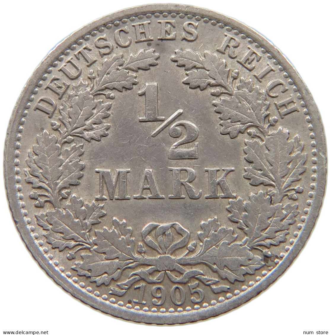 KAISERREICH 1/2 MARK 1905 A WILHELM II. (1888-1918) #MA 006099 - 1/2 Mark