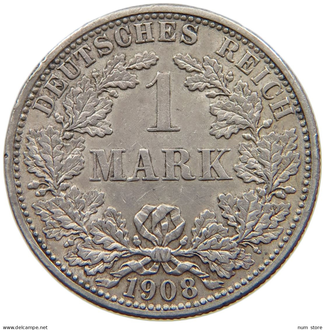 KAISERREICH 1 MARK 1908 F  #MA 005647 - 1 Mark