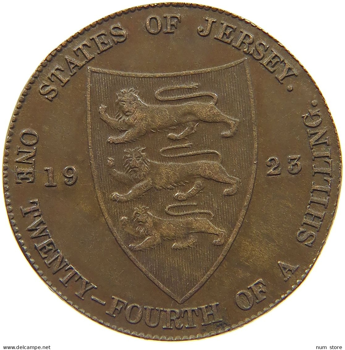 JERSEY 1/24 SHILLING 1923 GEORGE V. (1910-1936) OFF-CENTER #MA 022471 - Jersey