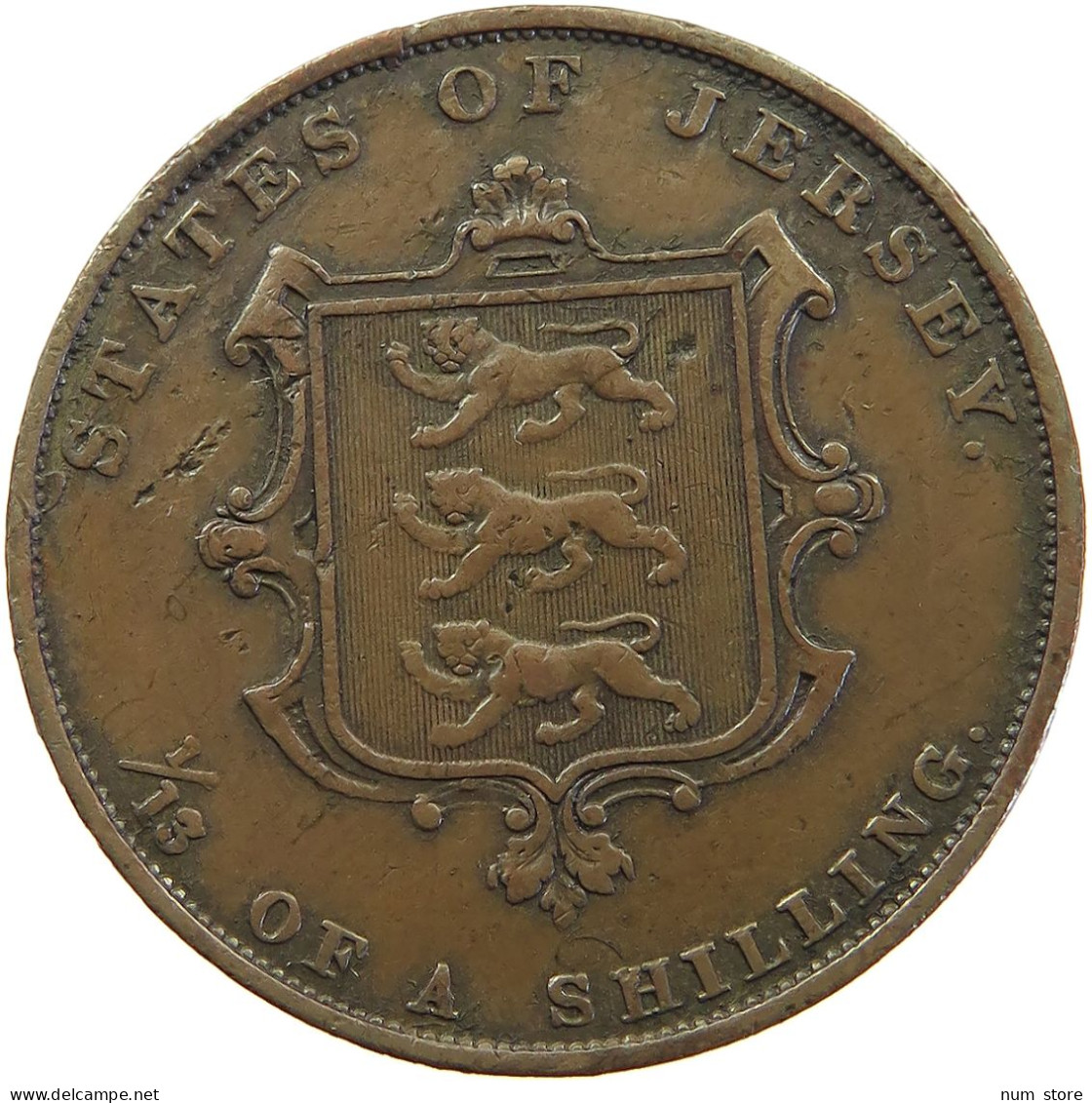 JERSEY 1/13 SHILLING 1858 VICTORIA 1837-1901 #MA 064885 - Jersey