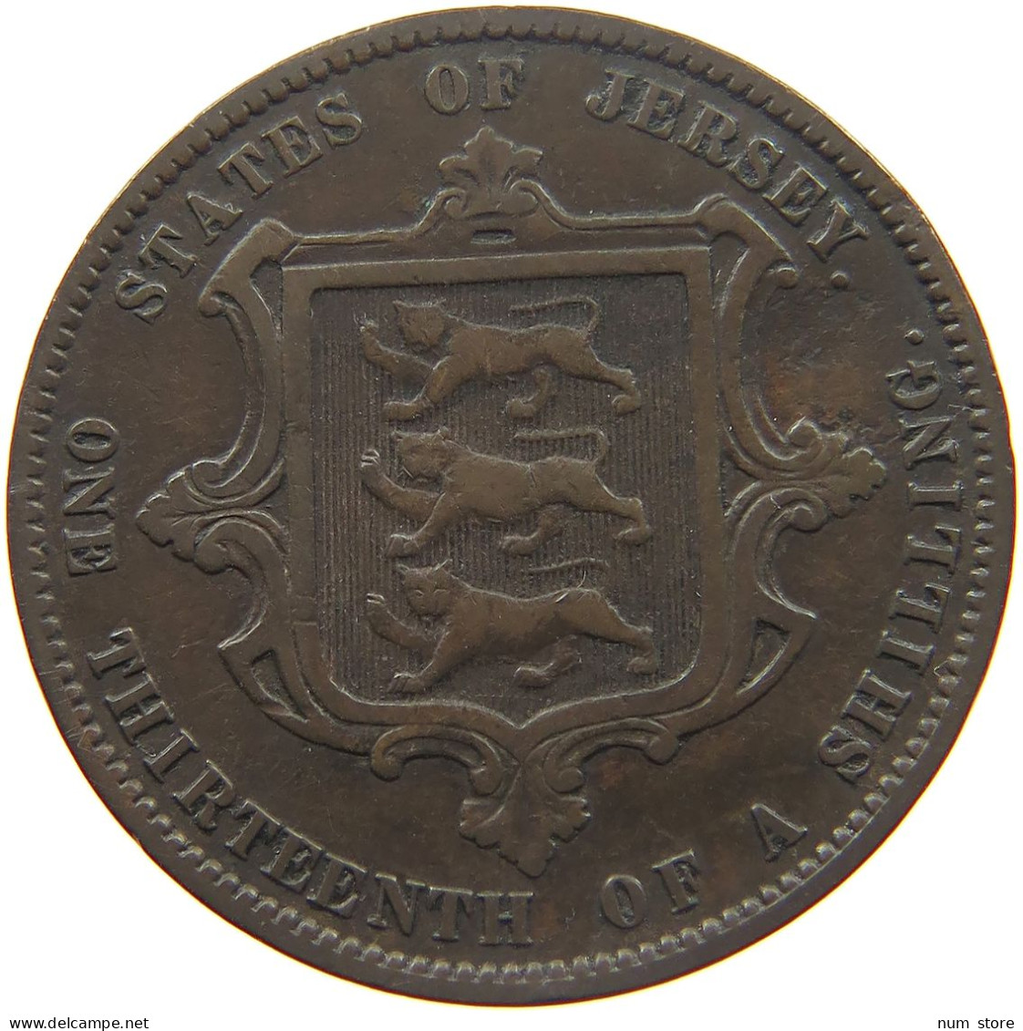 JERSEY 1/13 SHILLING 1870 VICTORIA 1837-1901 #MA 025689 - Jersey