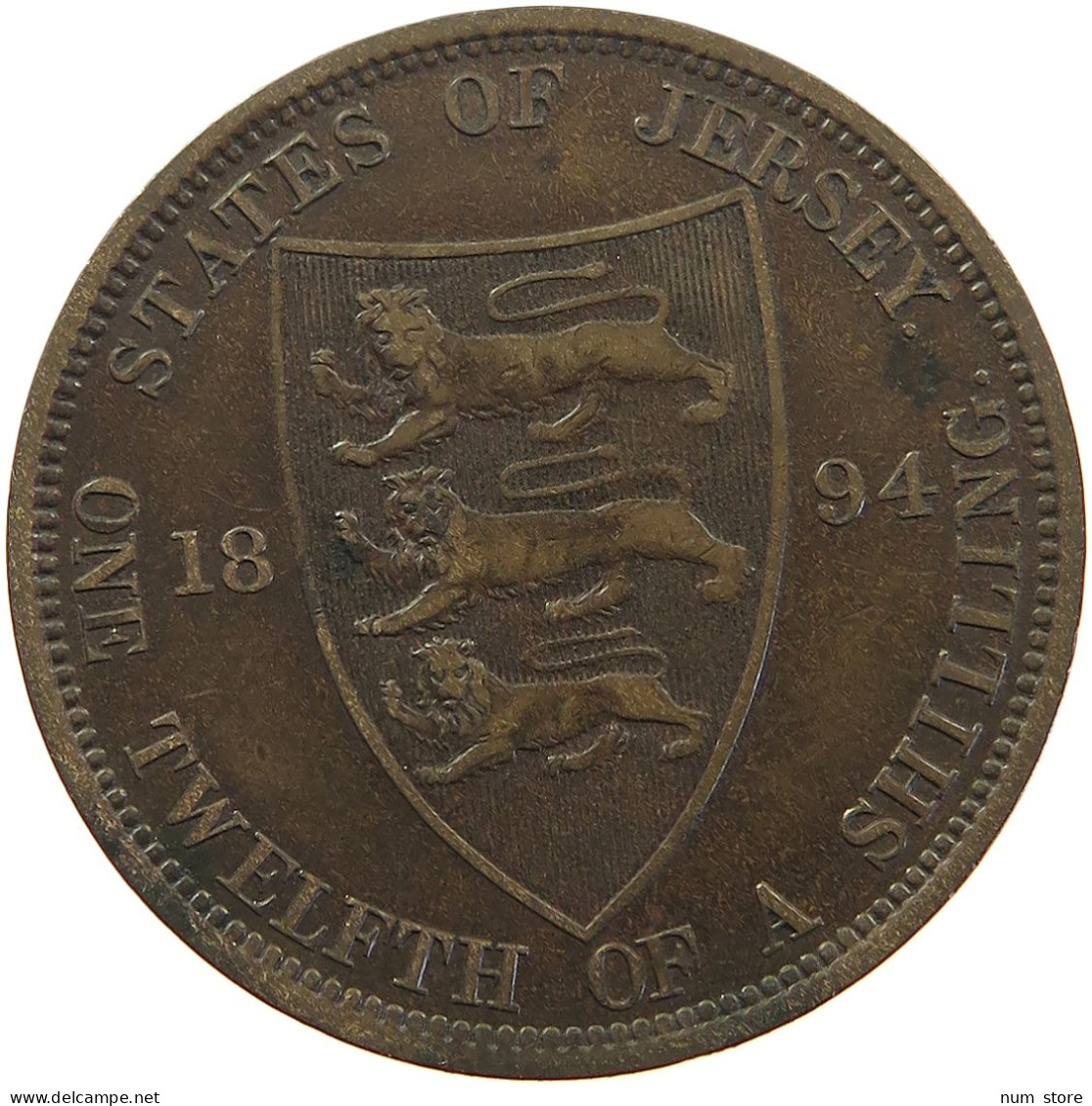 JERSEY 1/12 SHILLING 1894 VICTORIA 1837-1901 #MA 064934 - Jersey