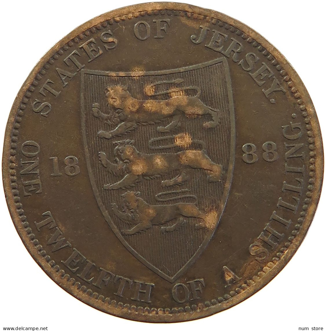 JERSEY 1/12 SHILLING 1888 VICTORIA 1837-1901 #MA 064933 - Jersey