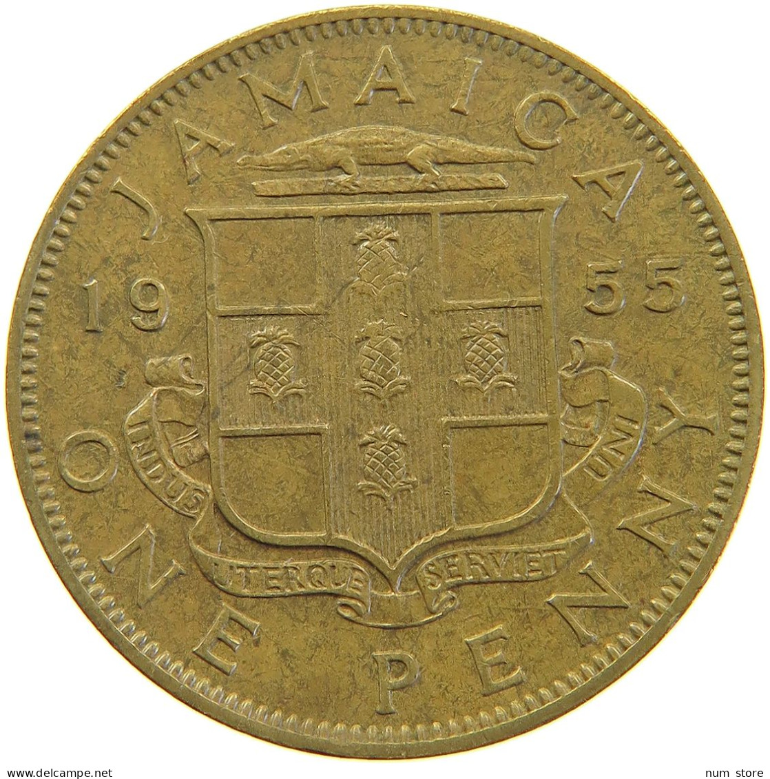 JAMAICA PENNY 1955 ELIZABETH II. (1952-) #MA 063061 - Japon