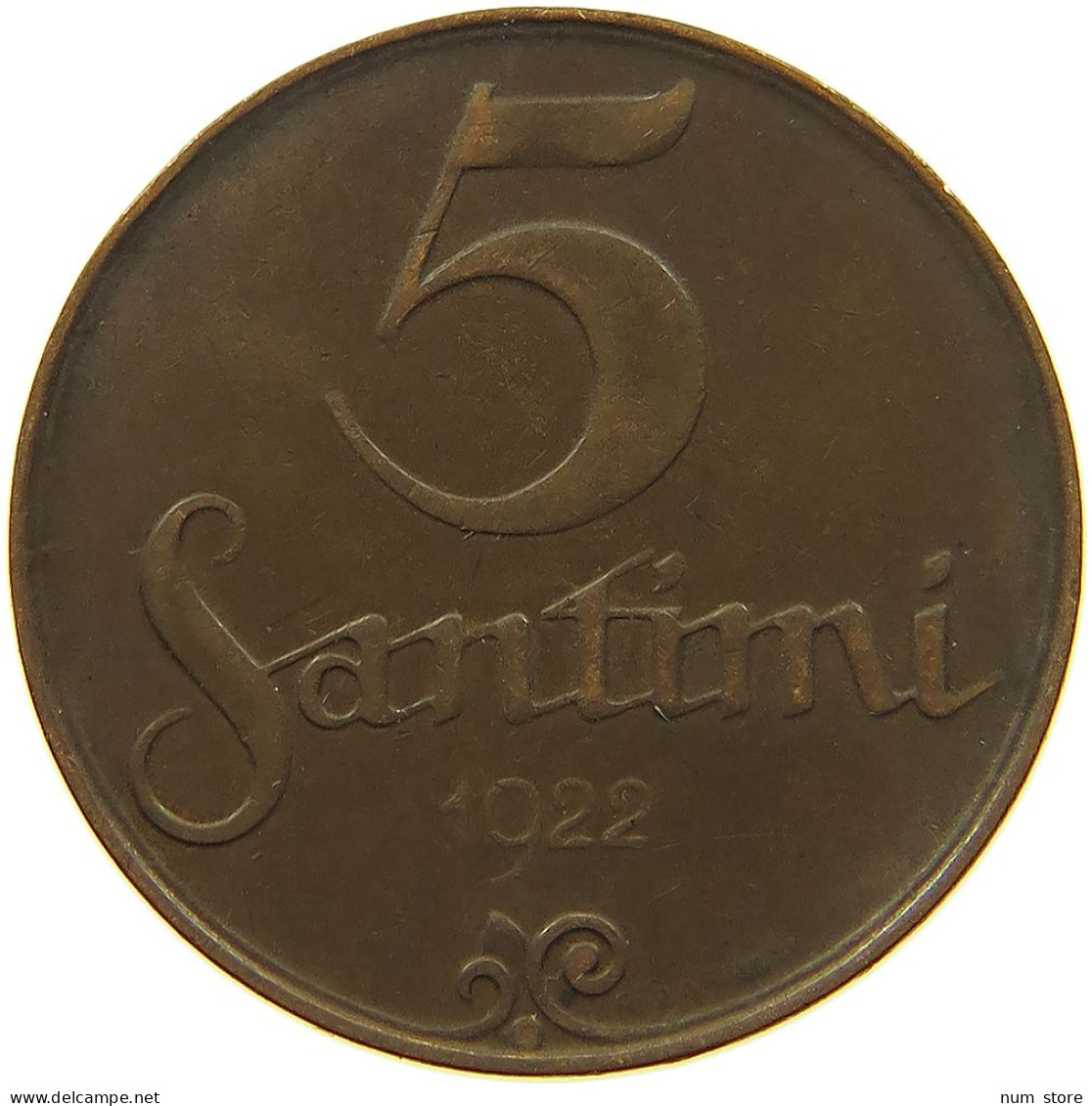 LATVIA 5 SANTIMI 1925  #MA 100969 - Lettonie