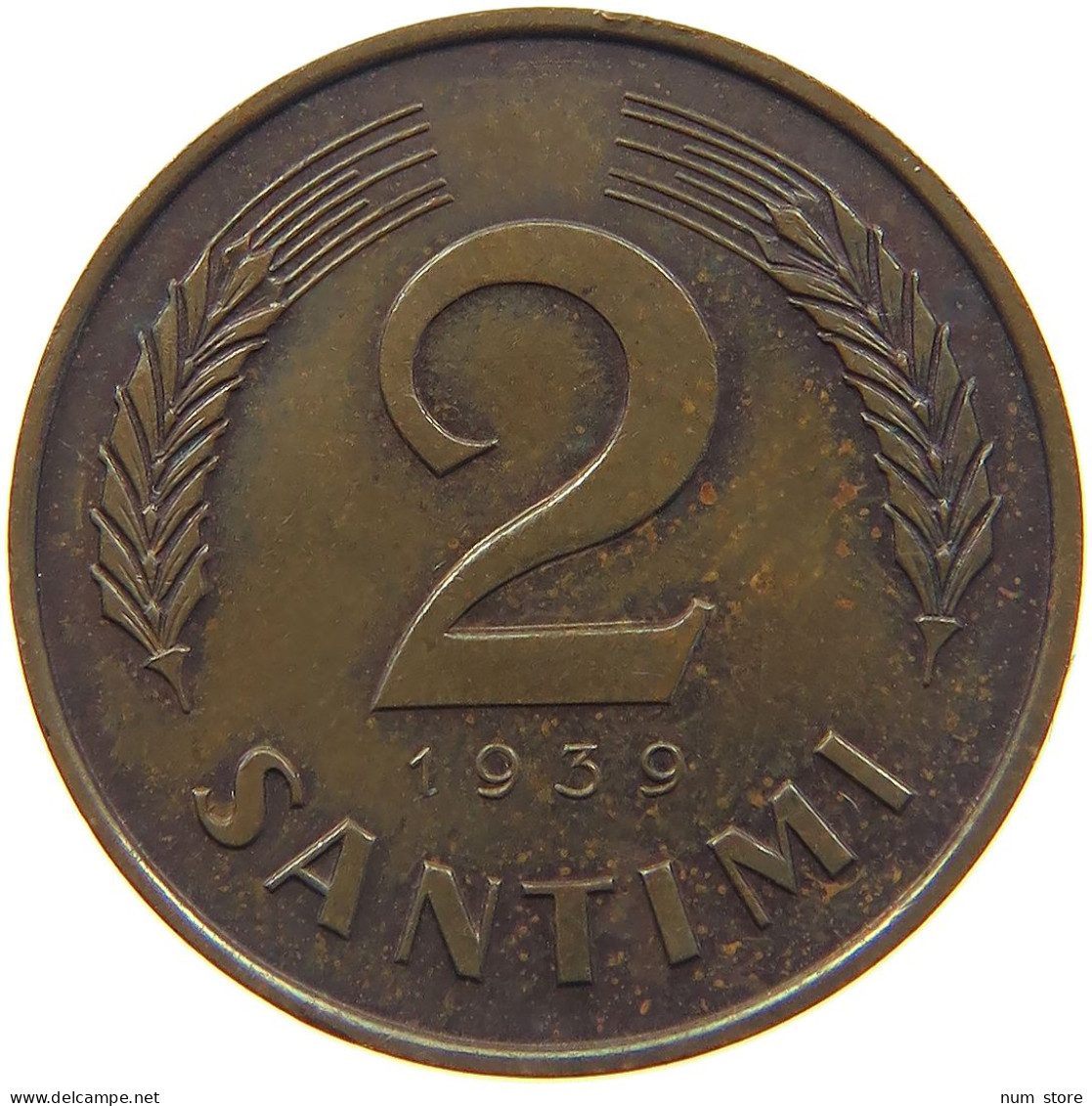 LATVIA 2 SANTIMI 1939  #MA 022613 - Letonia