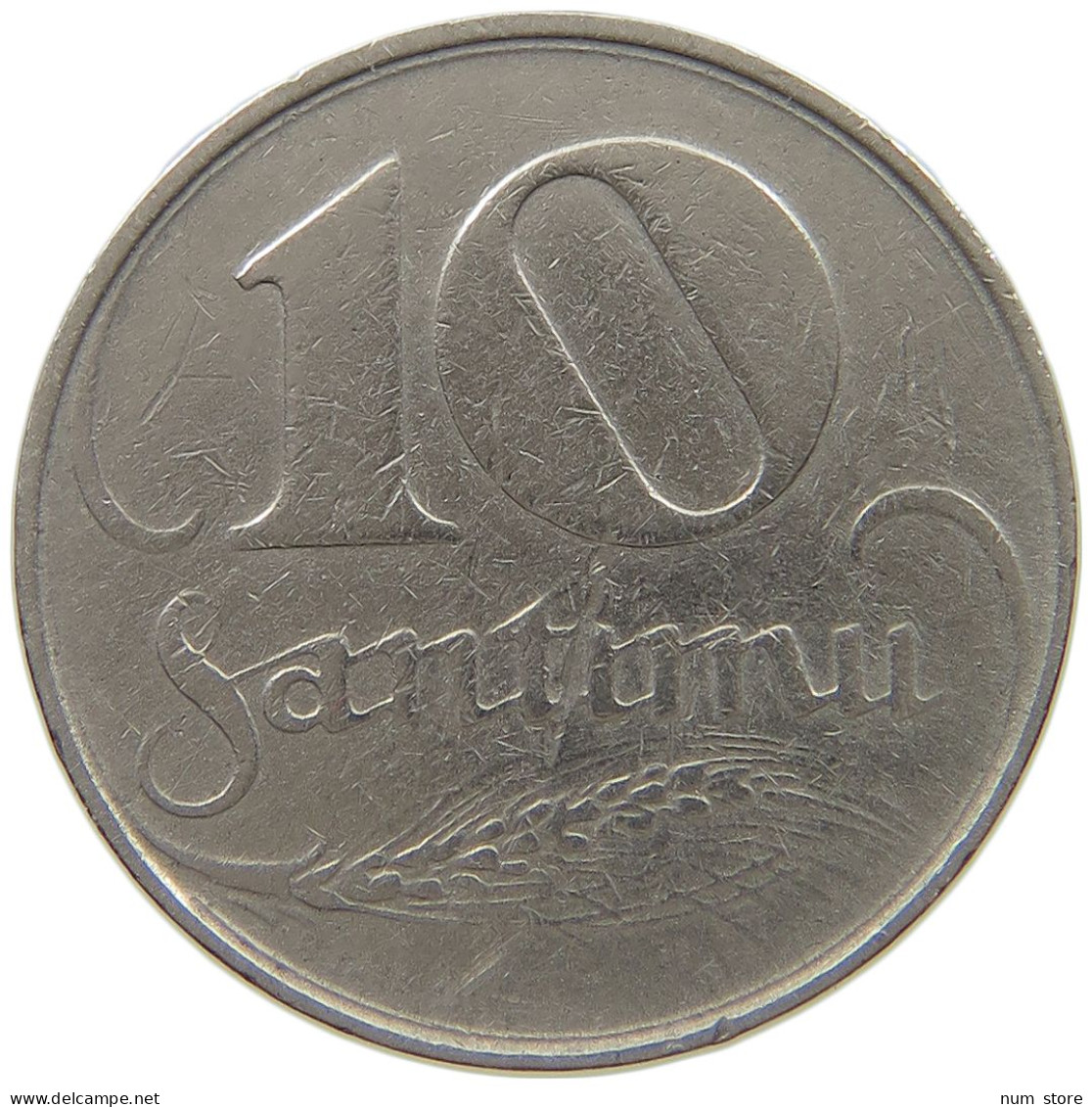 LATVIA 10 SANTIMI 1922  #MA 024577 - Latvia