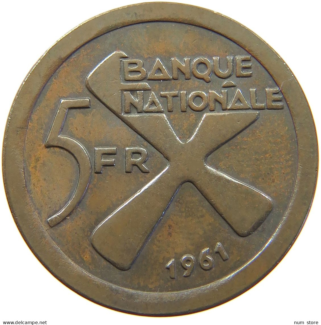 KATANGA 5 FRANCS 1961  #MA 067409 - Katanga