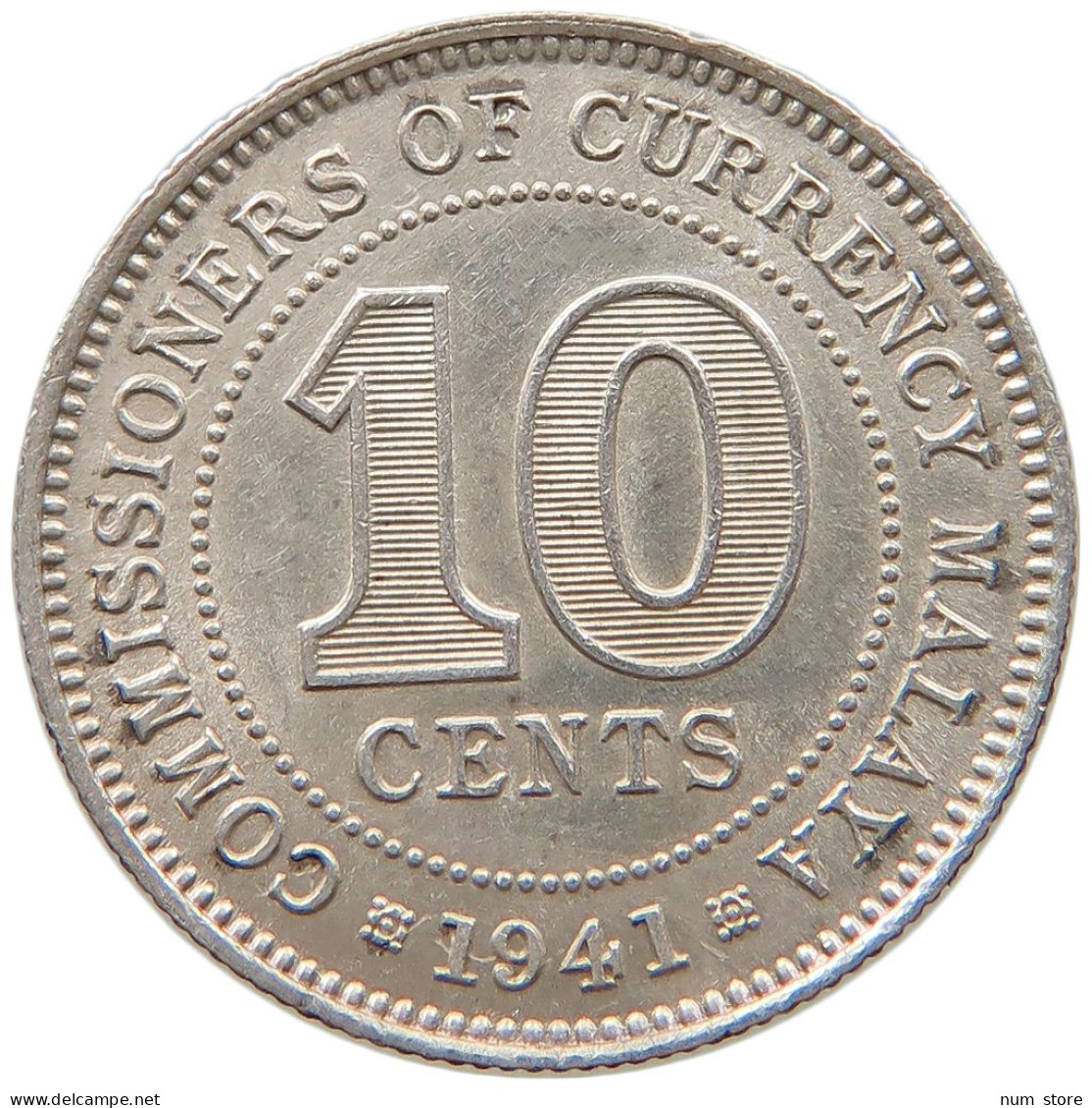 MALAYA 10 CENTS 1941 GEORGE VI. (1936-1952) #MA 068865 - Malaysie