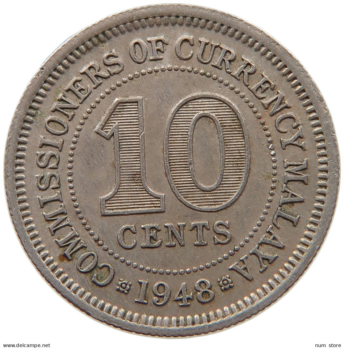 MALAYA 10 CENTS 1948 GEORGE VI. (1936-1952) #MA 065565 - Malaysia