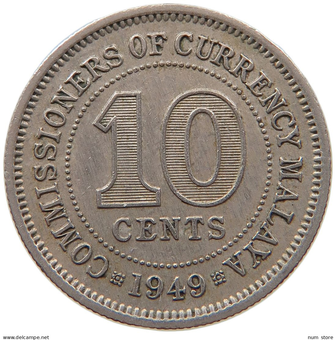 MALAYA 10 CENTS 1949 GEORGE VI. (1936-1952) #MA 065566 - Malaysie