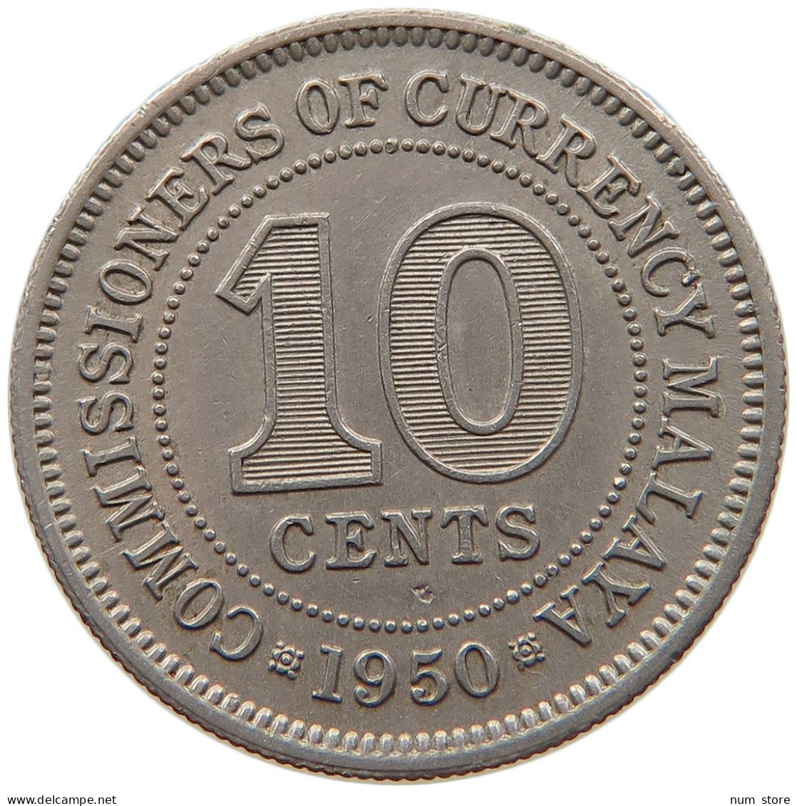 MALAYA 10 CENTS 1950 GEORGE VI. (1936-1952) #MA 068477 - Malaysie