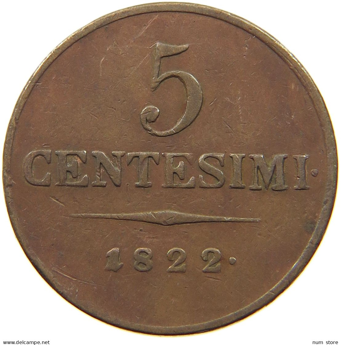 LOMBARDEI VENETIEN 5 CENTESIMI 1822 V FRANZ I. #MA 002463 - Lombardo-Veneto