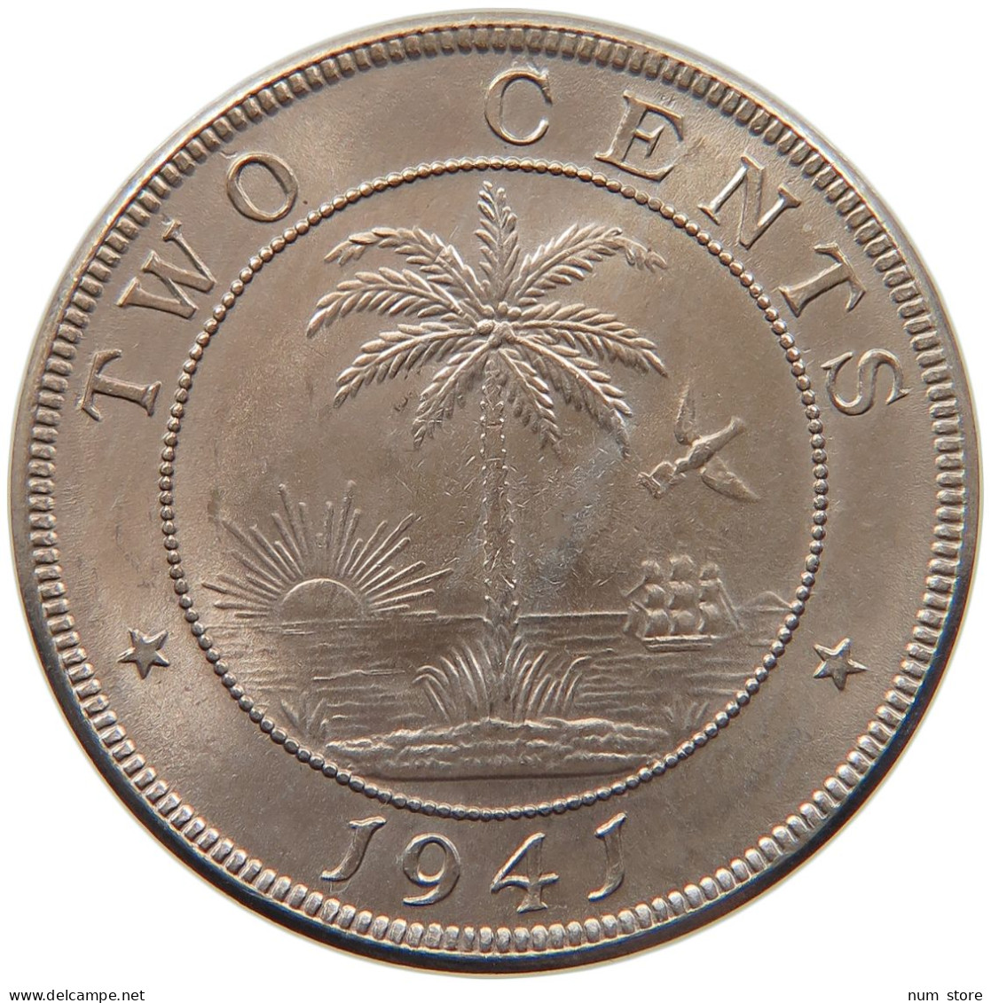 LIBERIA 2 CENTS 1941  #MA 063920 - Liberia