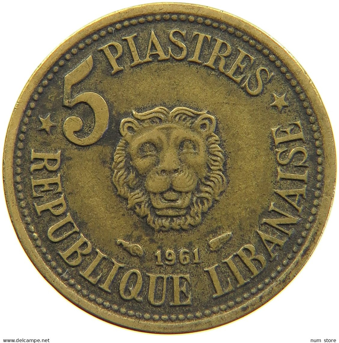 LEBANON 5 PIASTRES 1961  #MA 066212 - Liban