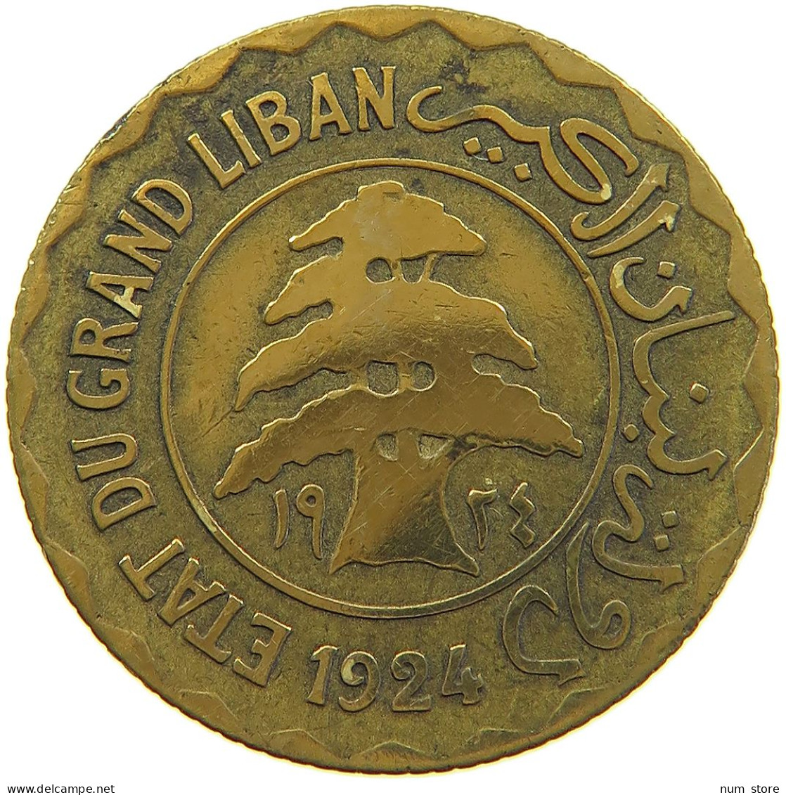 LEBANON 5 PIASTRES 1924  #MA 066204 - Líbano