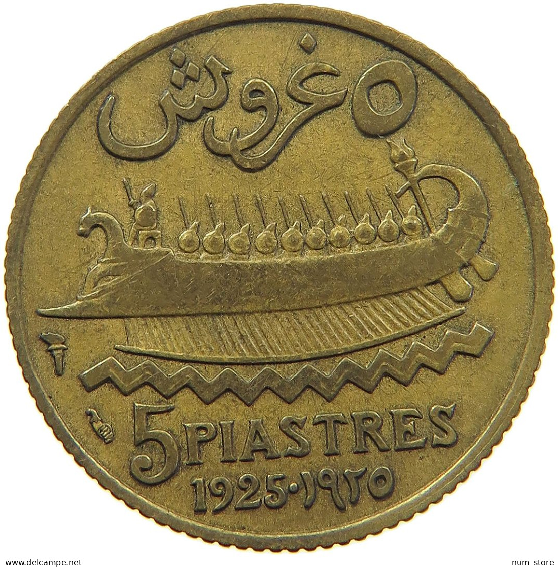 LEBANON 5 PIASTRES 1925  #MA 065397 - Liban