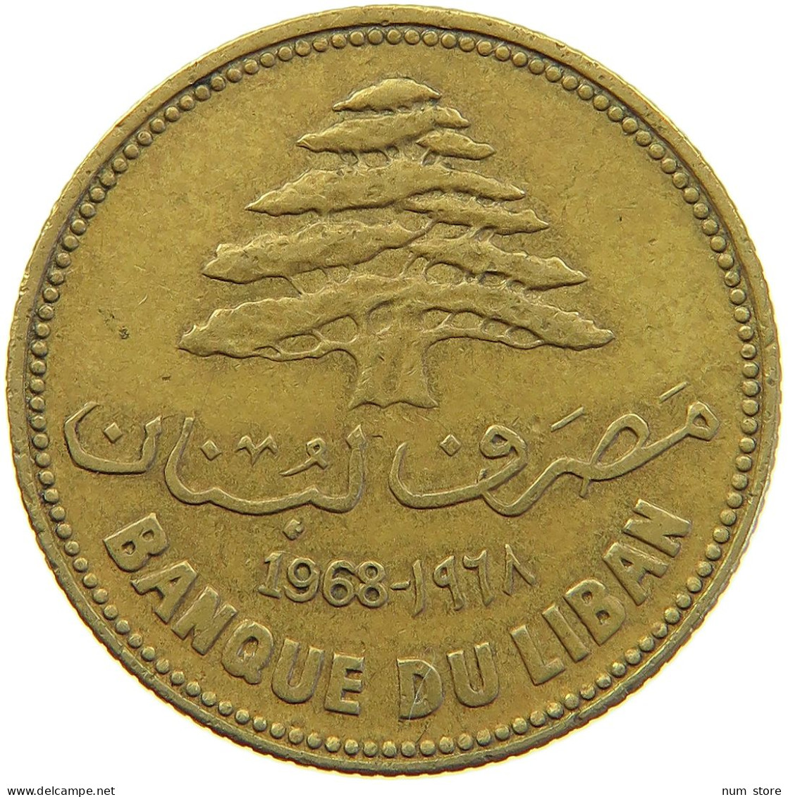 LEBANON 25 PIASTRES 1968  #MA 066193 - Líbano
