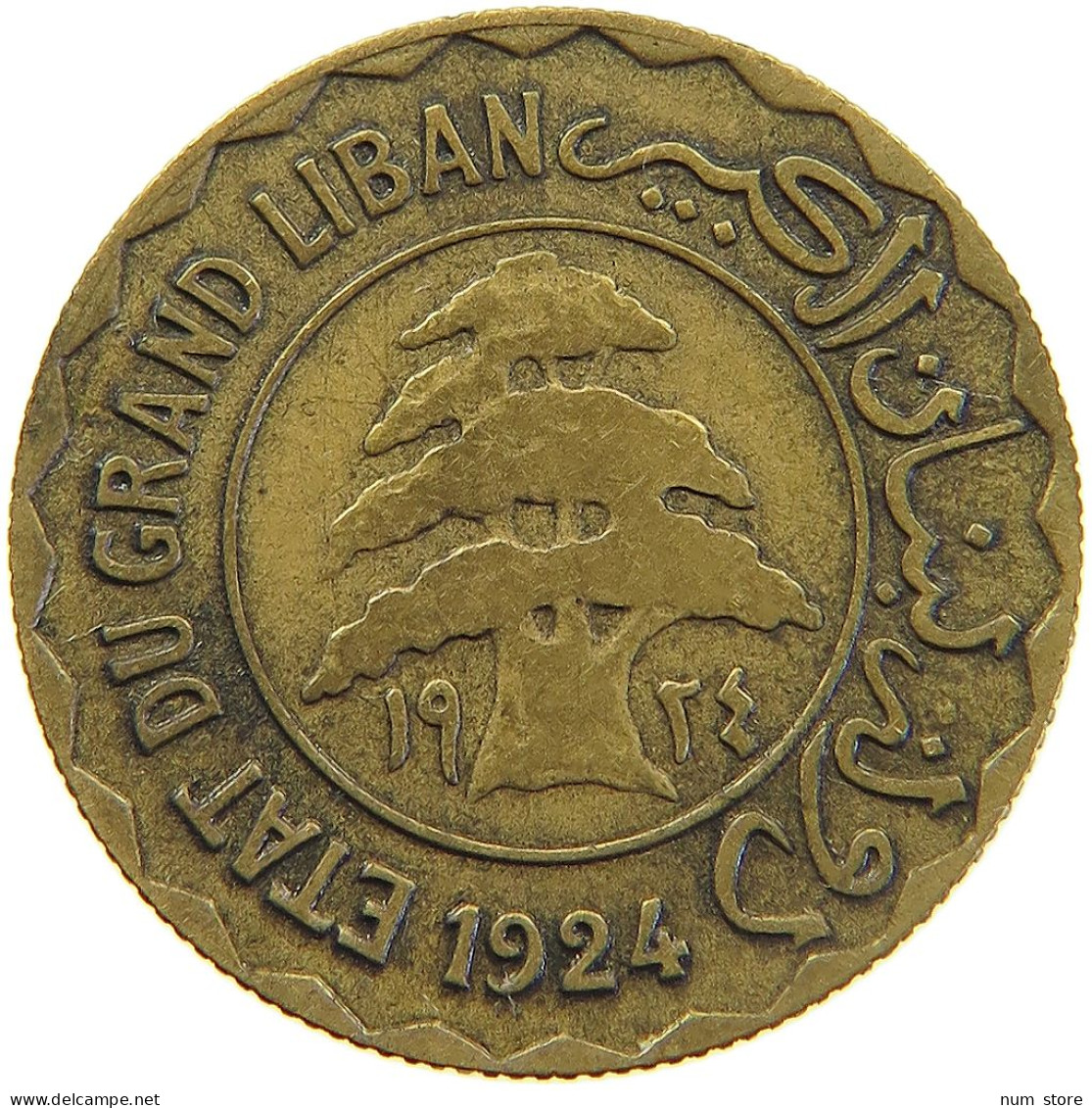 LEBANON 2 PIASTRES 1924  #MA 065408 - Líbano