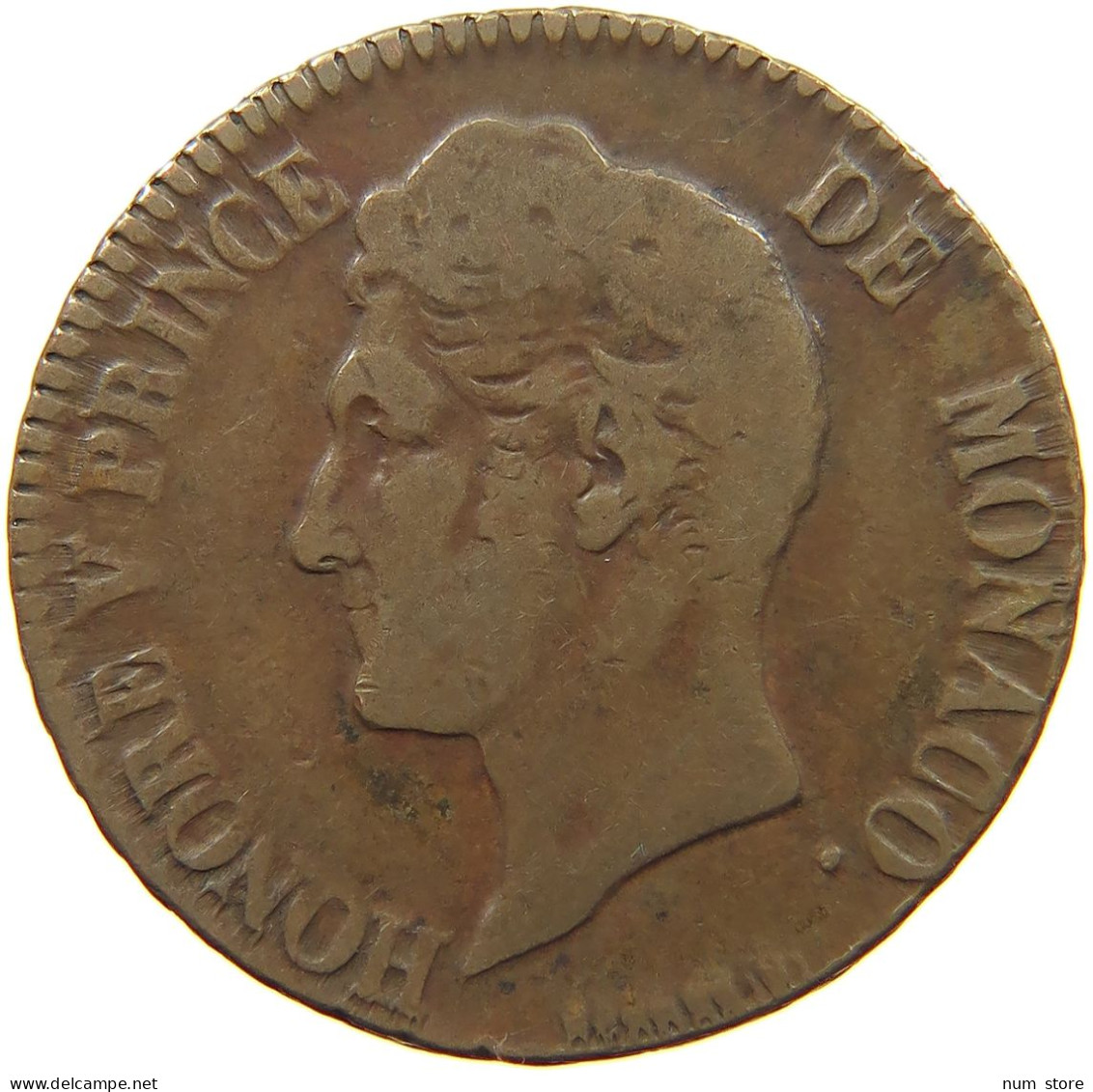 MONACO 5 CENTIMES 1837 C HONORE V., 1819-1841 #MA 021686 - 1505-1795 From Lucien Ier To Honoré III