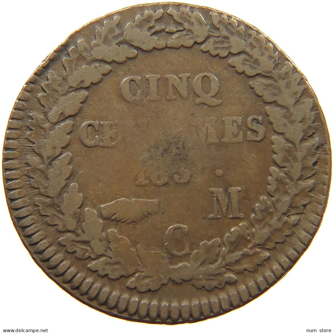 MONACO 5 CENTIMES 1837 C HONORE V., 1819-1841 #MA 021686 - 1505-1795 From Lucien Ier To Honoré III