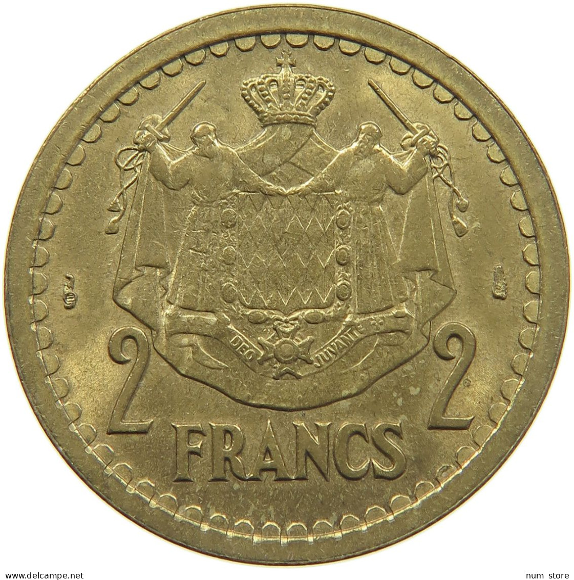 MONACO 2 FRANCS 1945  #MA 021924 - 1922-1949 Louis II.