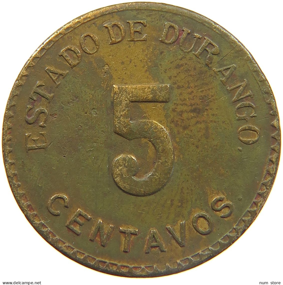 MEXICO 5 CENTAVOS 1914 DURANGO #MA 023485 - Mexique