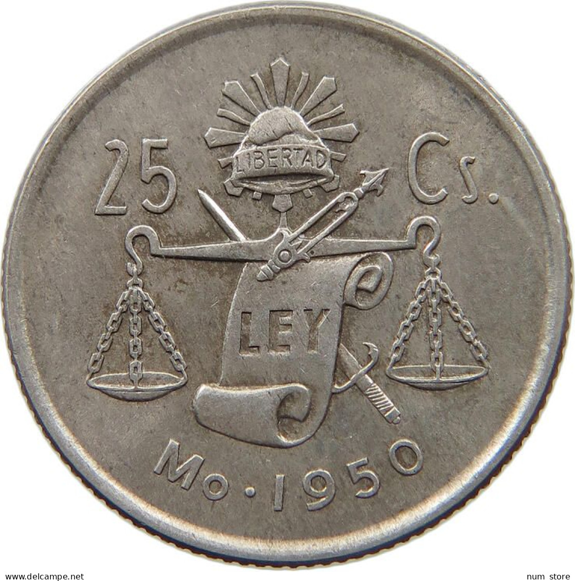 MEXICO 25 CENTAVOS 1950  #MA 024840 - Mexique