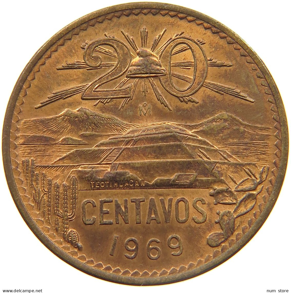 MEXICO 20 CENTAVOS 1969  #MA 024423 - Mexique