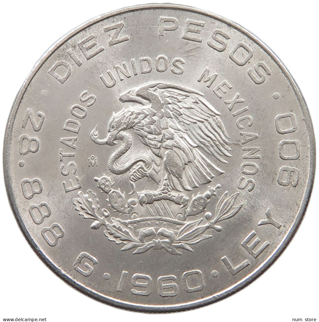 MEXICO 10 PESOS 1960  #MA 025520 - Mexique
