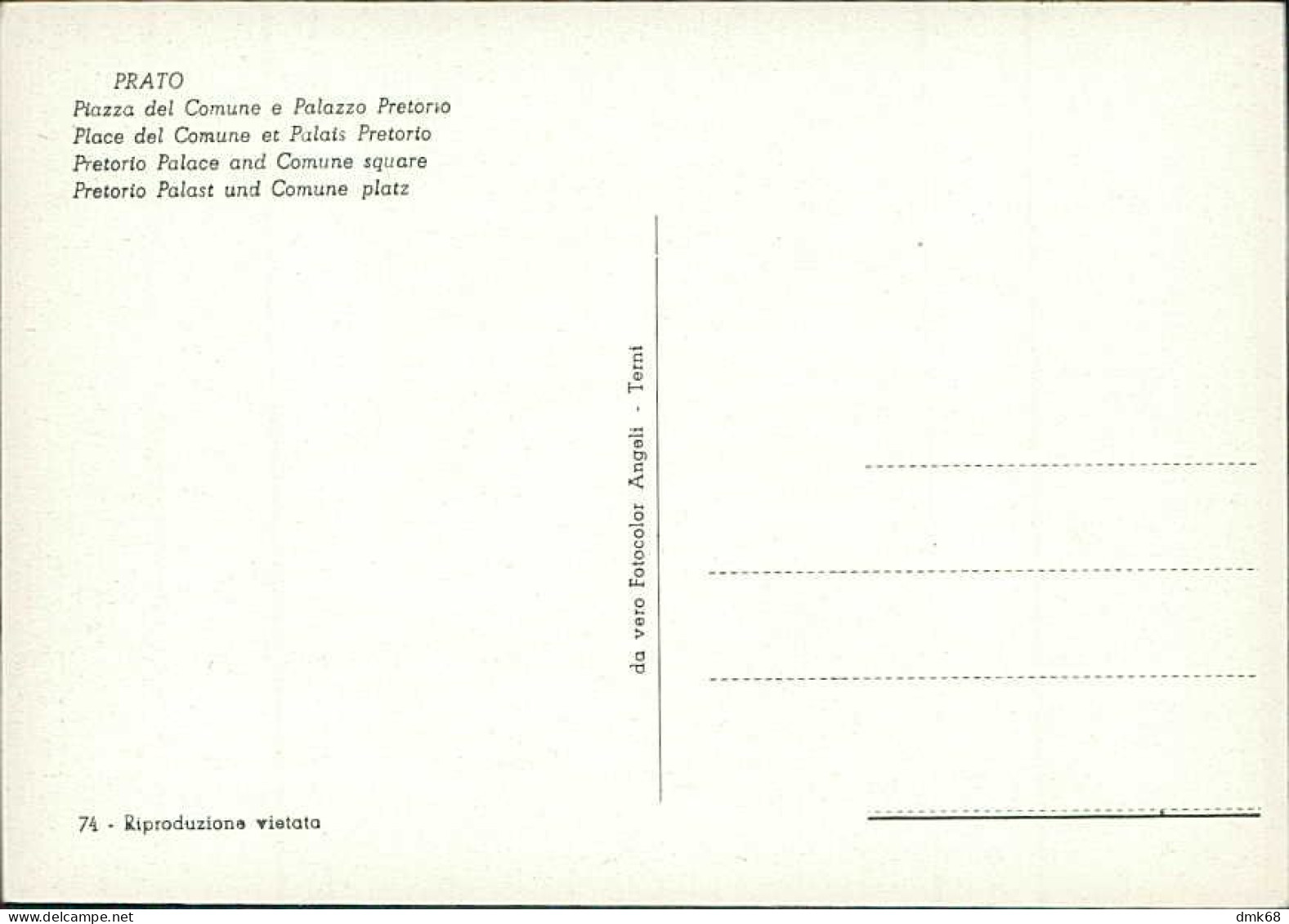 PRATO - PIAZZA DEL COMUNE E PALAZZO PRETORIO - EDIZIONE ANGELI - 1960s (18842) - Prato