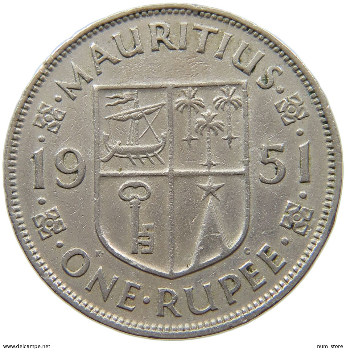 MAURITIUS RUPEE 1951 GEORGE VI. (1936-1952) #MA 065866 - Mauritius