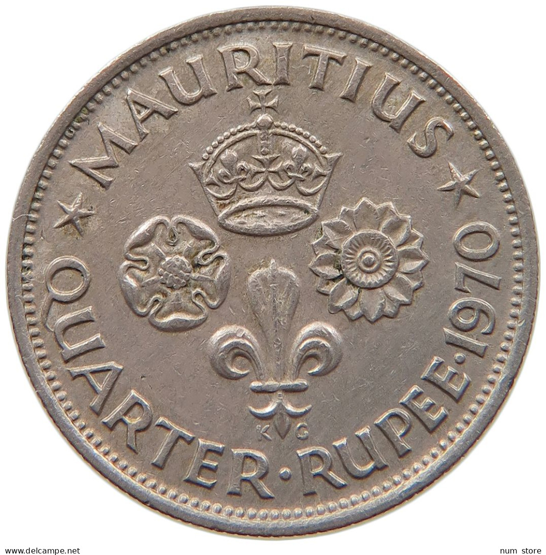 MAURITIUS 1/4 RUPEE 1970 ELIZABETH II. (1952-) #MA 065877 - Maurice