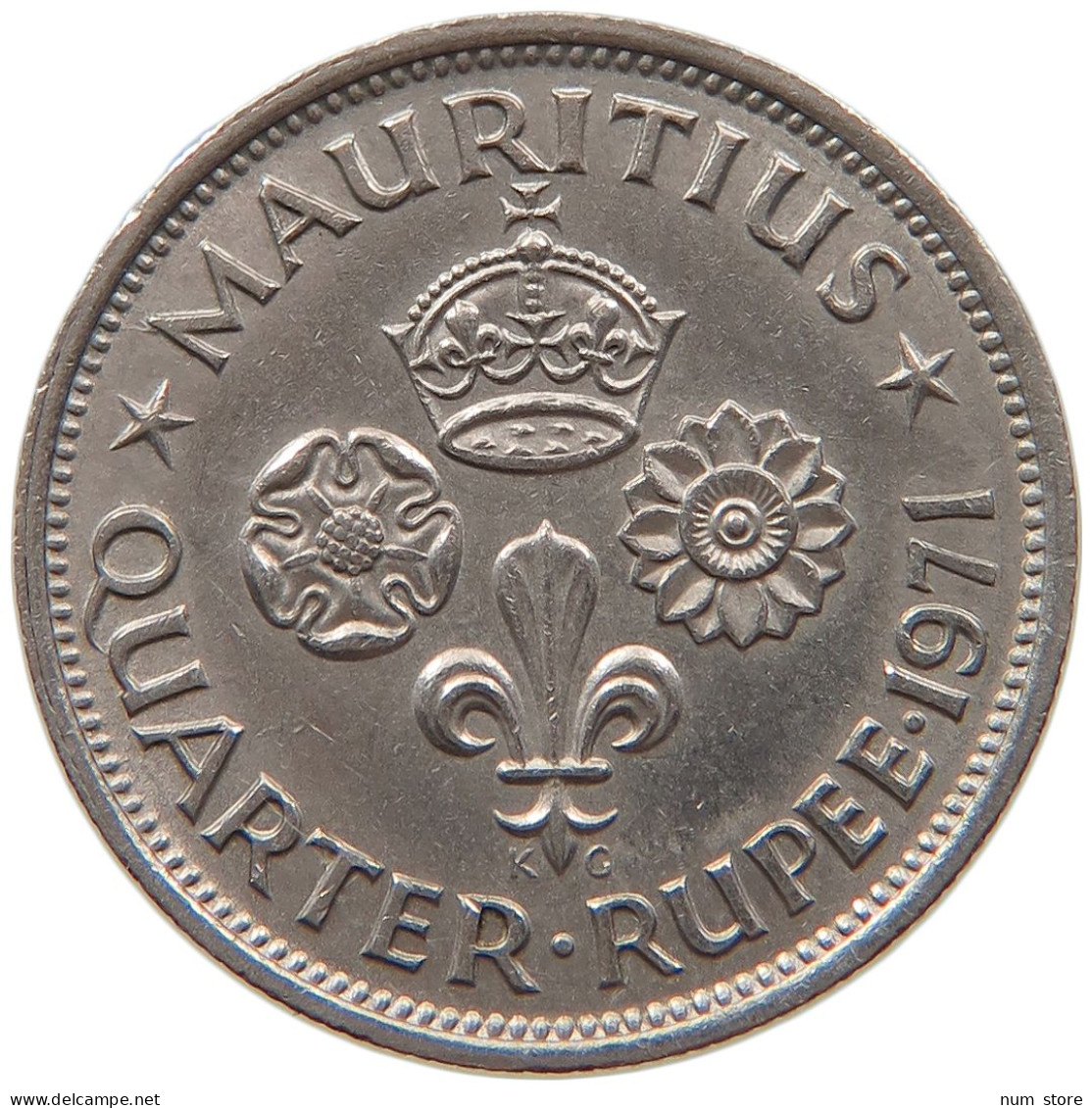 MAURITIUS 1/4 RUPEE 1971 ELIZABETH II. (1952-) #MA 065874 - Mauritius