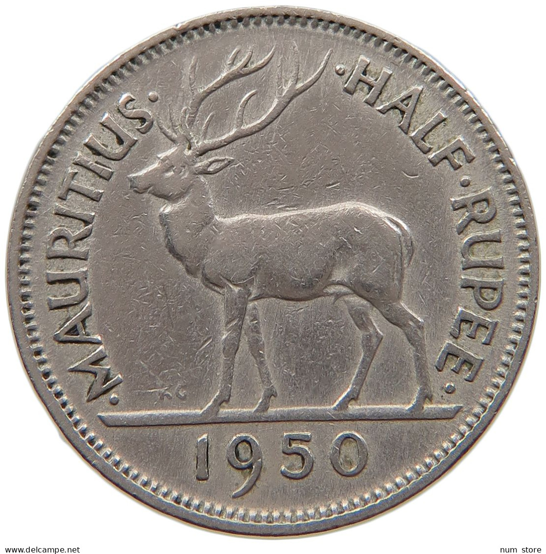 MAURITIUS 1/2 RUPEE 1950 GEORGE VI. (1936-1952) #MA 065870 - Mauritius