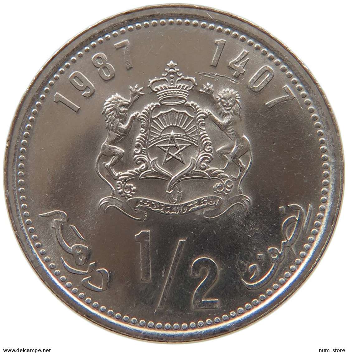 MOROCCO 1/2 DIRHAM 1987  #MA 066419 - Maroc